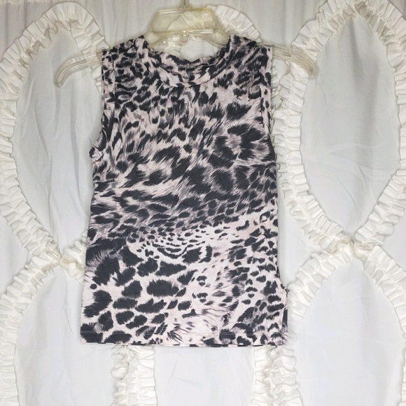 All Saints Imogen Paw Tank Gray Leopard Print XS - Picture 2 of 5